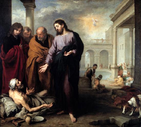 Bartolome Esteban Murillo Christ healing the Paralytic at the Pool of Bethesda oil painting image